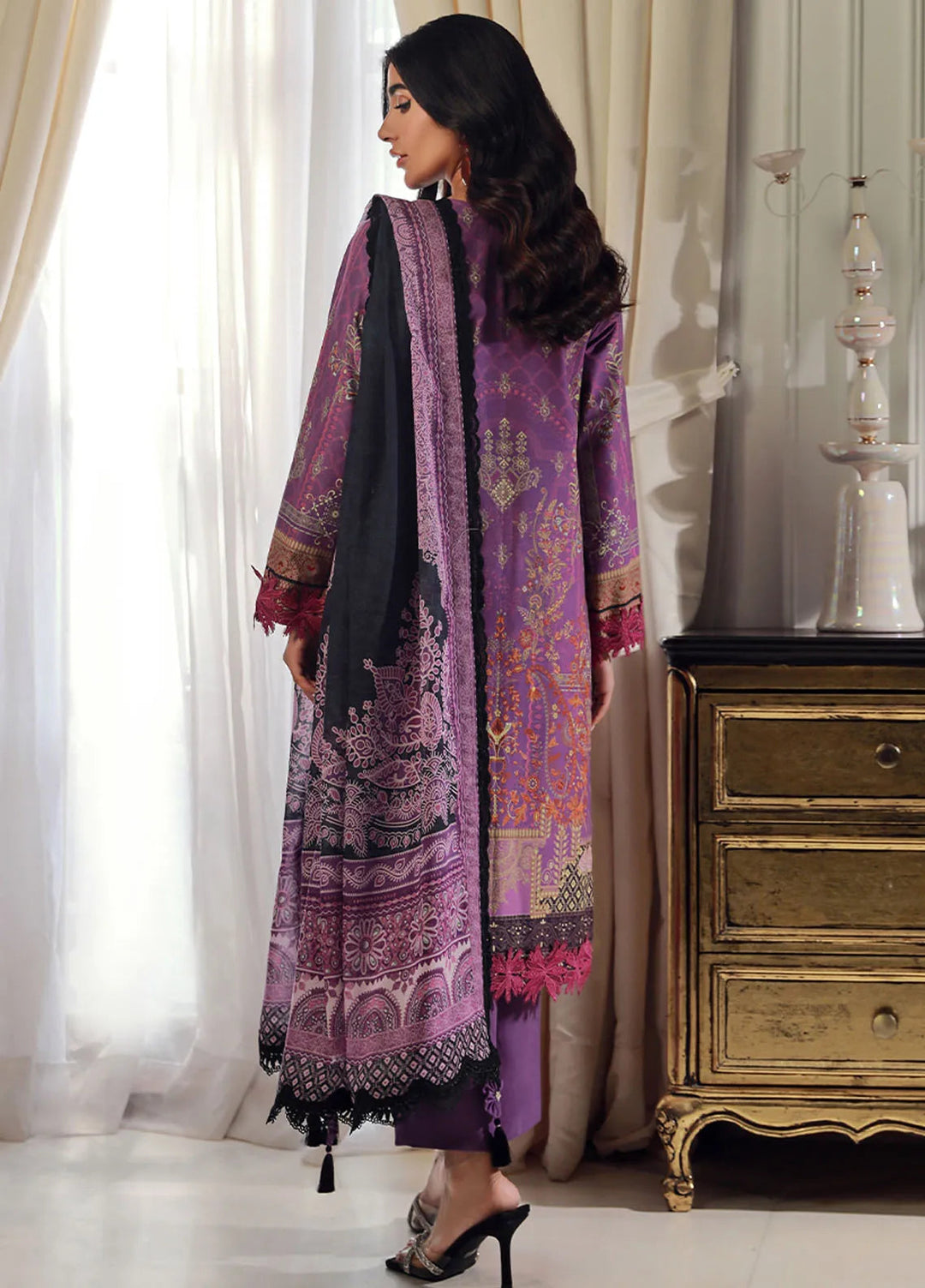 Asim Jofa Printed Lawn Unstitched Suit 3 Piece AJ24PU AJUN-17 - Summer Collection