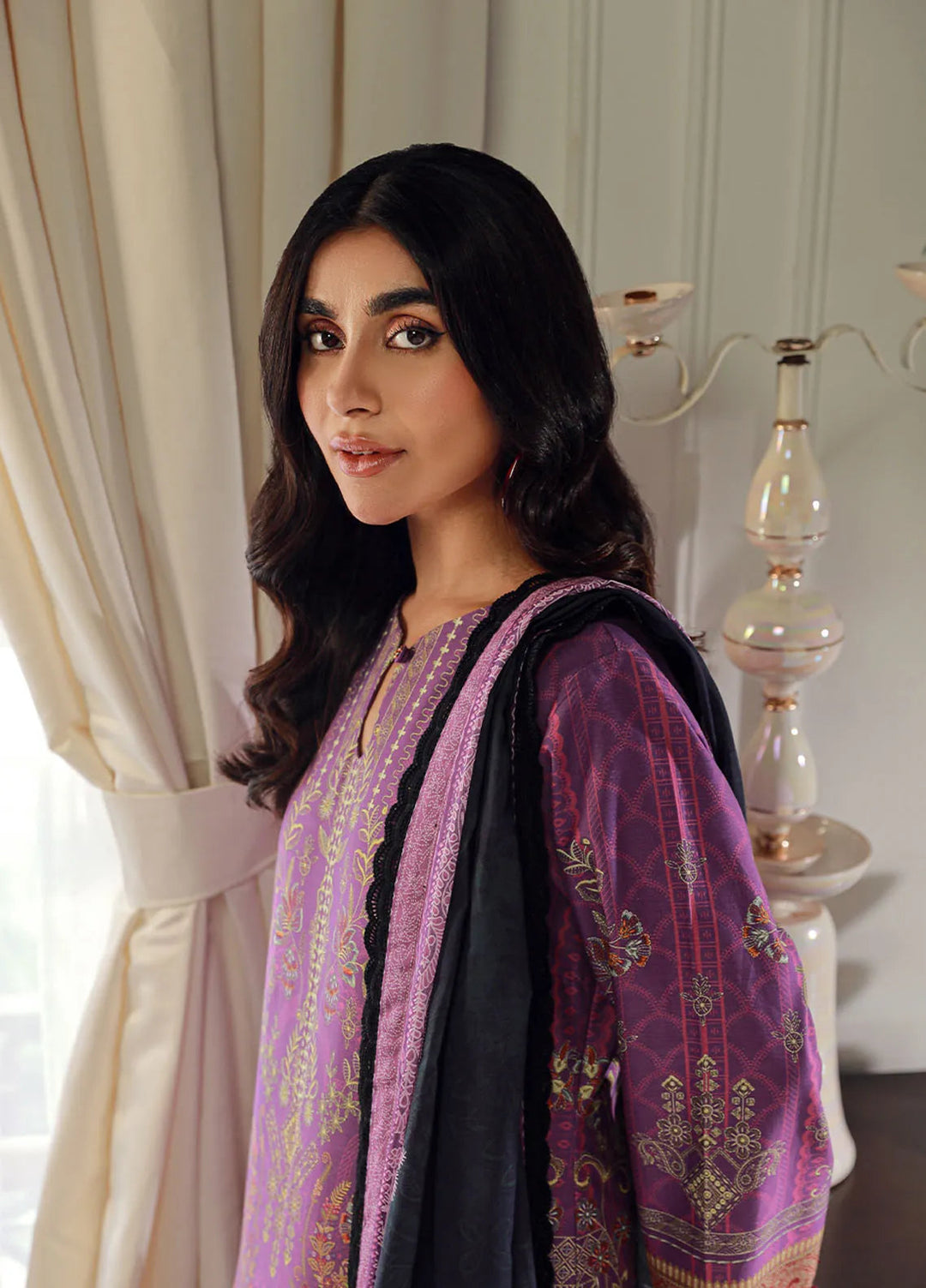 Asim Jofa Printed Lawn Unstitched Suit 3 Piece AJ24PU AJUN-17 - Summer Collection