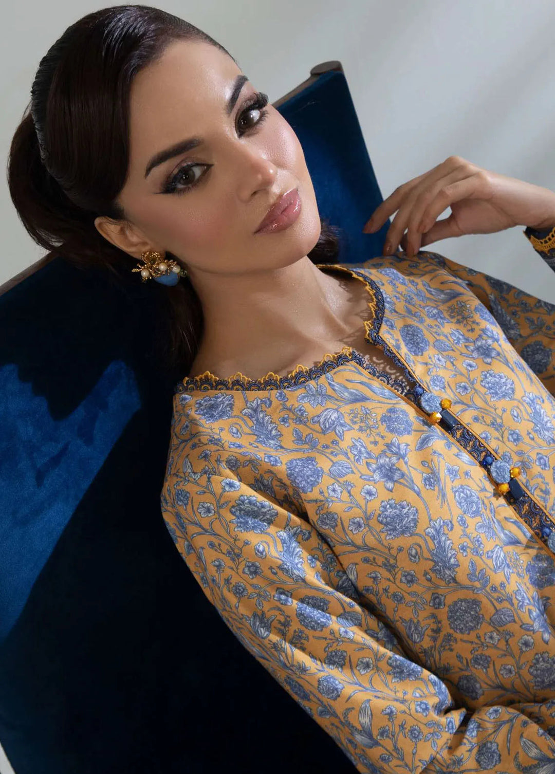 Asim Jofa Printed Lawn Unstitched Suit Kurti AJ23-P2 AJBP-56 - Summer Collection