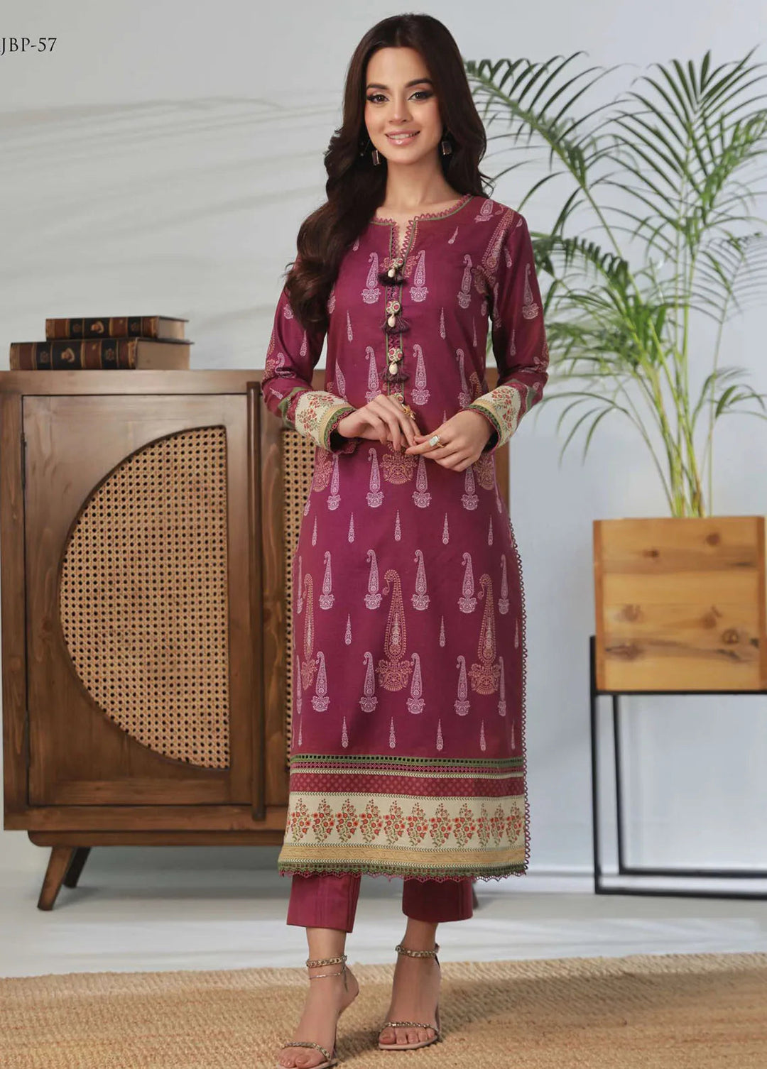 Asim Jofa Printed Lawn Unstitched Suit Kurti AJ23-P2 AJBP-57 - Summer Collection