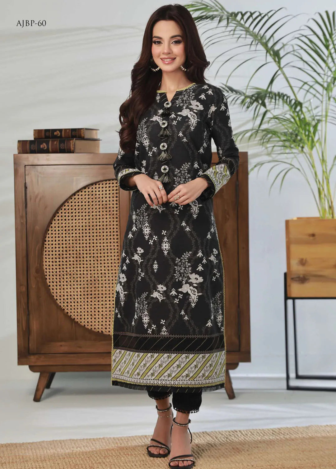 Asim Jofa Printed Lawn Unstitched Suit Kurti AJ23-P2 AJBP-60 - Summer Collection