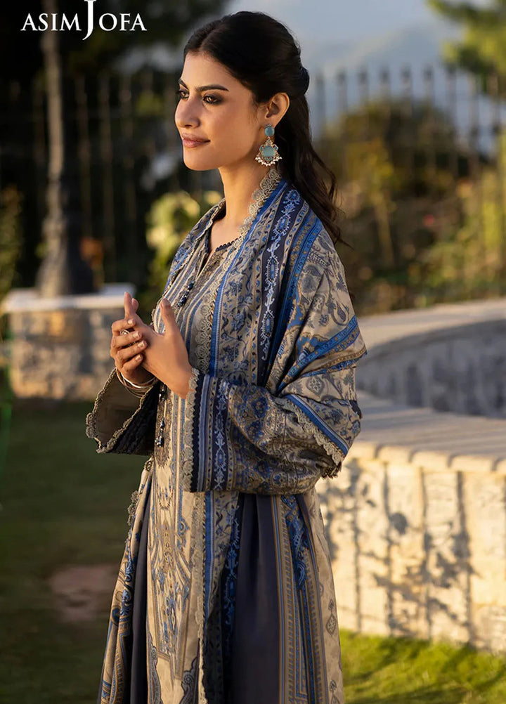 Asim Jofa Printed Viscose Suits Unstitched 3 Piece AJ24UW AJUW-61 - Winter Collection