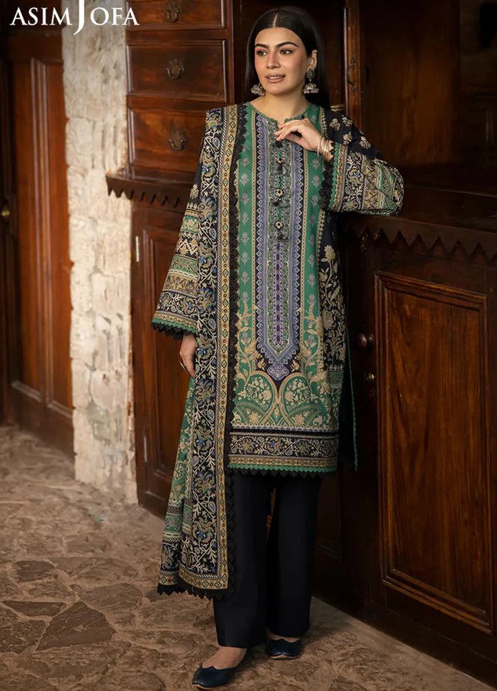 Asim Jofa Printed Viscose Suits Unstitched 3 Piece AJ24UW AJUW-62 - Winter Collection