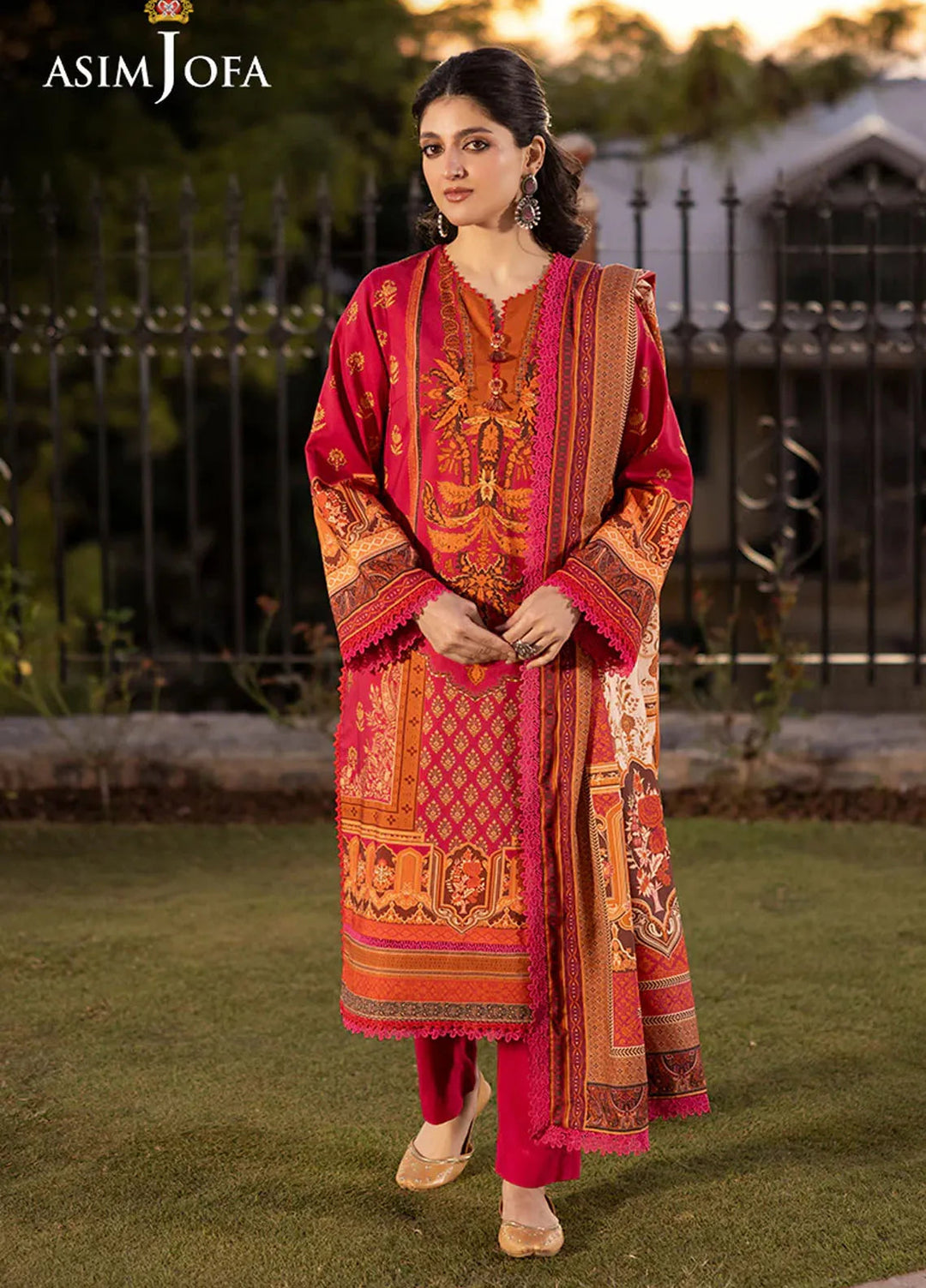 Asim Jofa Printed Viscose Suits Unstitched 3 Piece AJ24UW AJUW-63 - Winter Collection