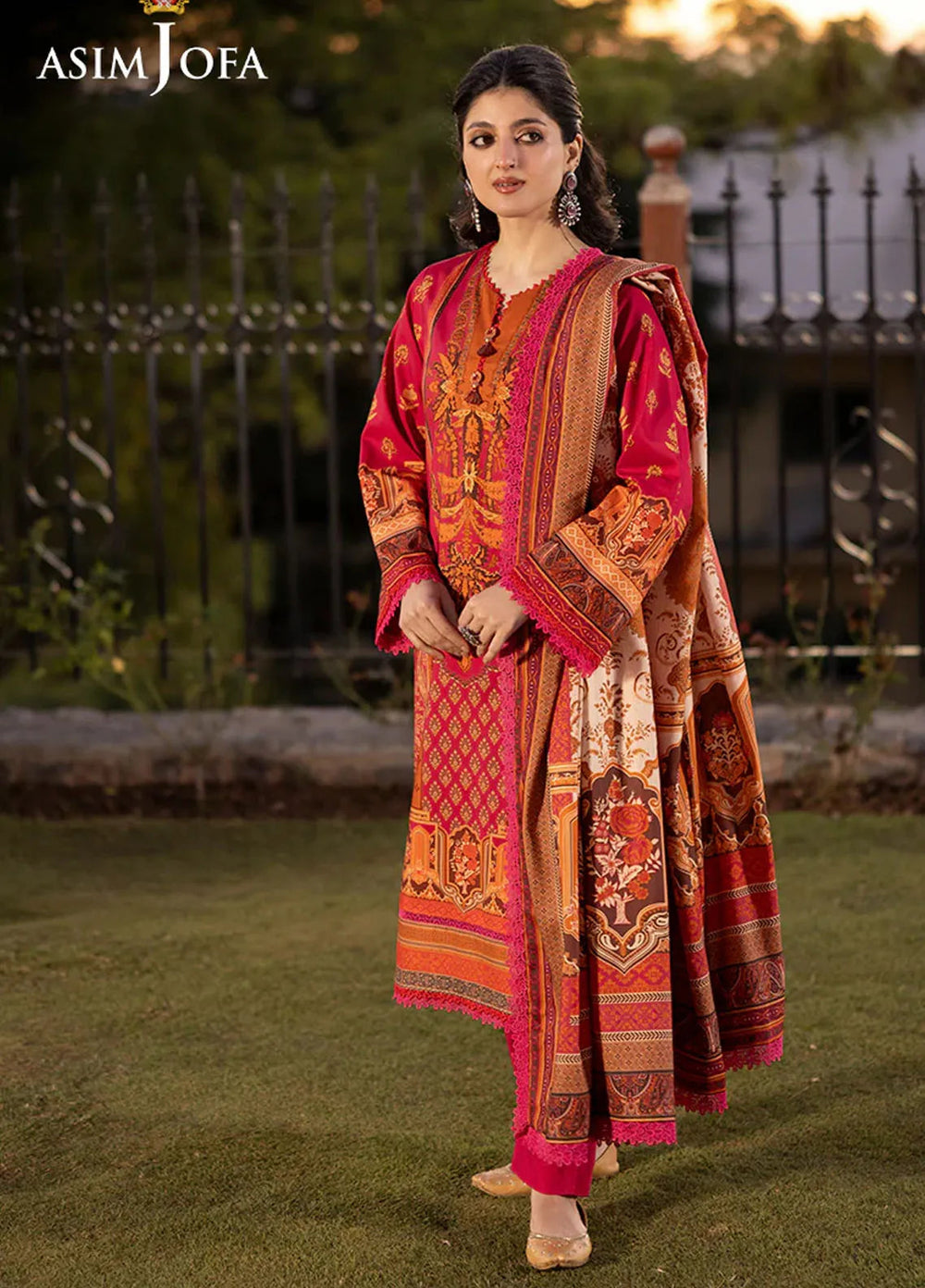 Asim Jofa Printed Viscose Suits Unstitched 3 Piece AJ24UW AJUW-63 - Winter Collection