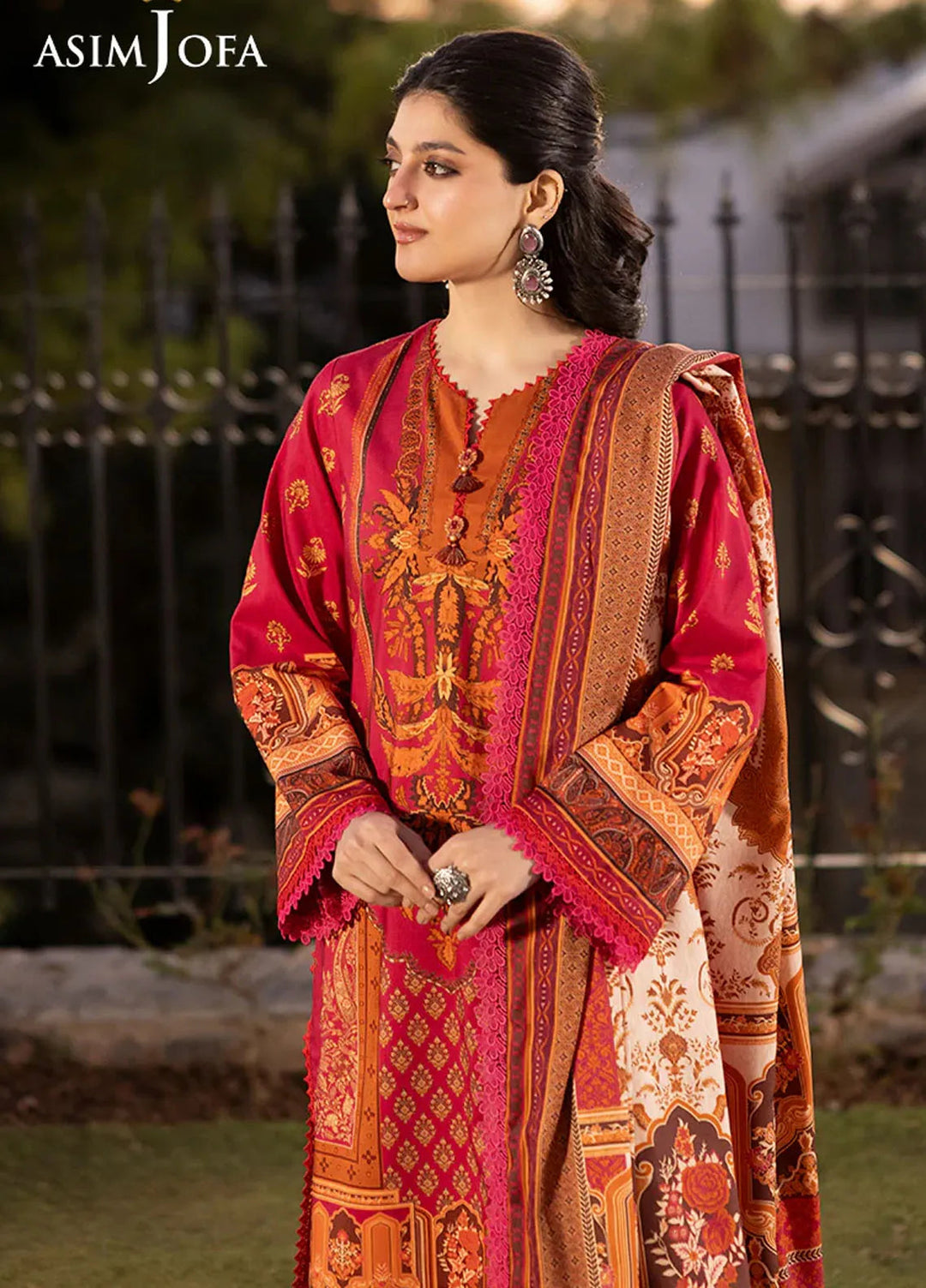 Asim Jofa Printed Viscose Suits Unstitched 3 Piece AJ24UW AJUW-63 - Winter Collection