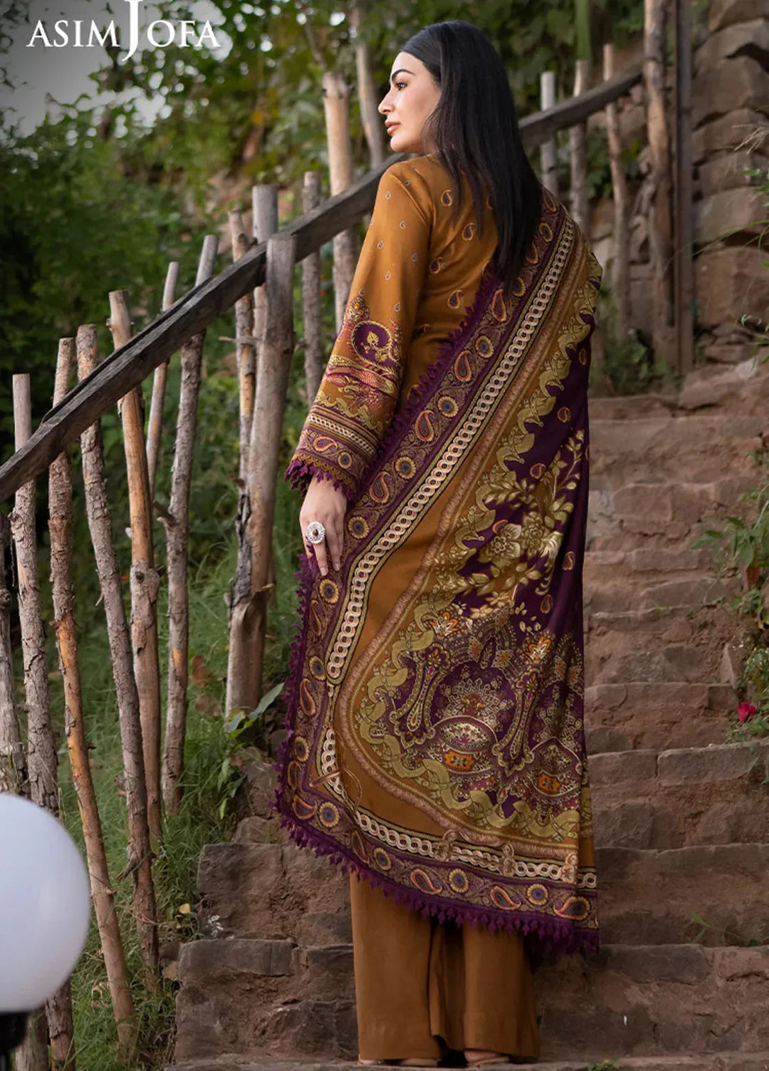 Asim Jofa Printed Viscose Suits Unstitched 3 Piece AJ24UW AJUW-64 - Winter Collection