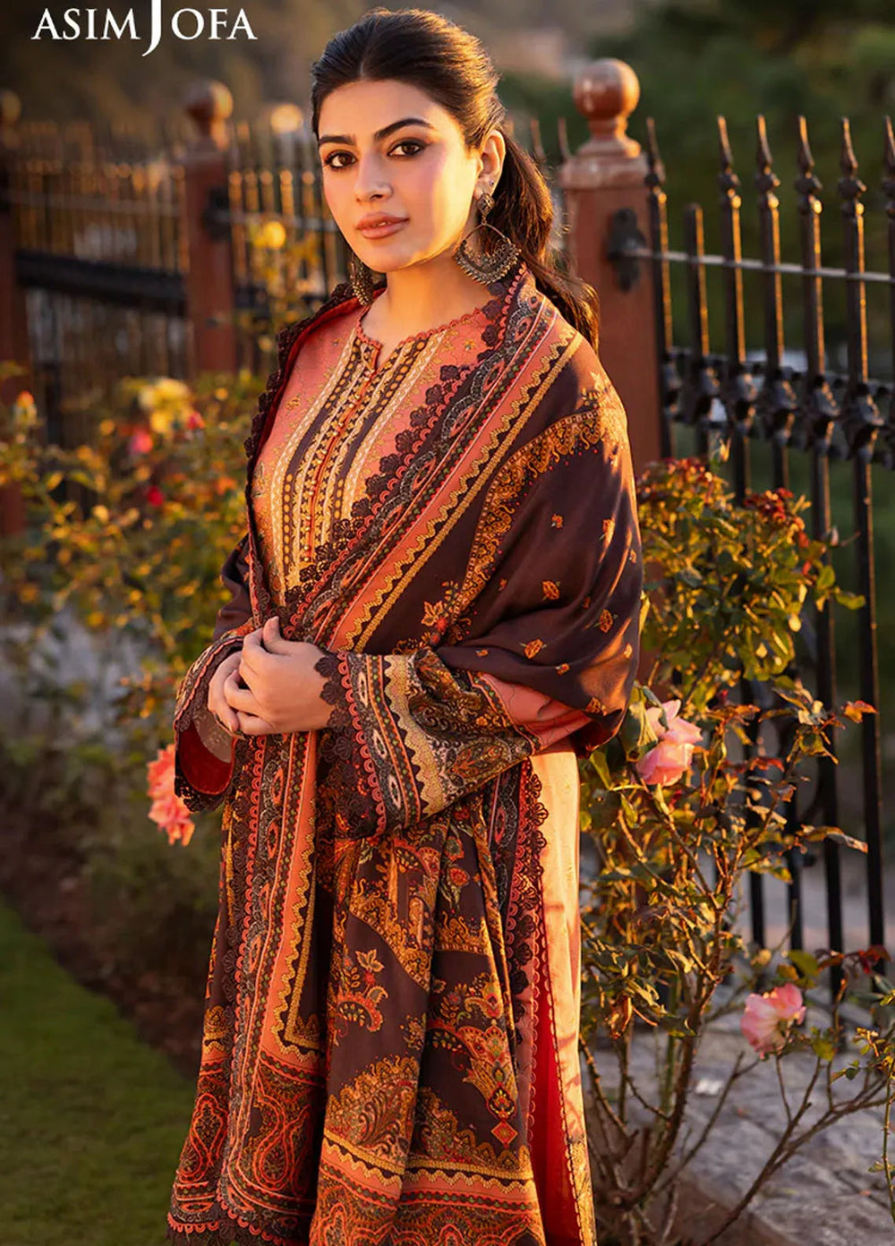 Asim Jofa Printed Viscose Suits Unstitched 3 Piece AJ24UW AJUW-65 - Winter Collection