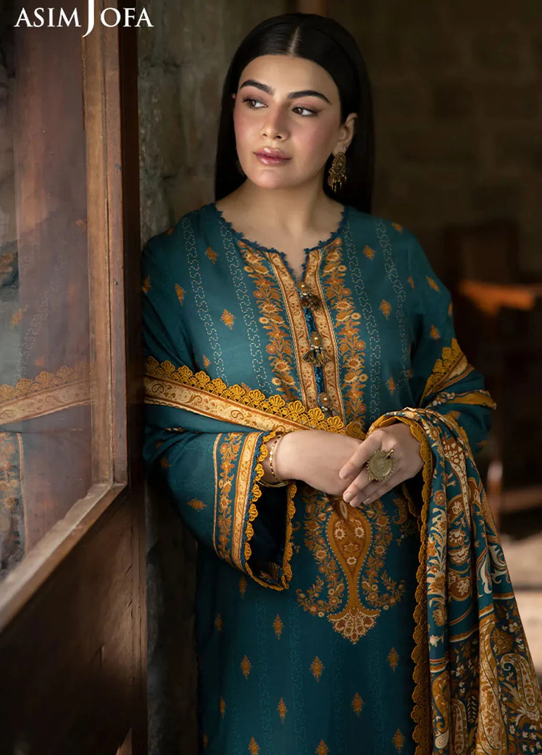 Asim Jofa Printed Viscose Suits Unstitched 3 Piece AJ24UW AJUW-66 - Winter Collection