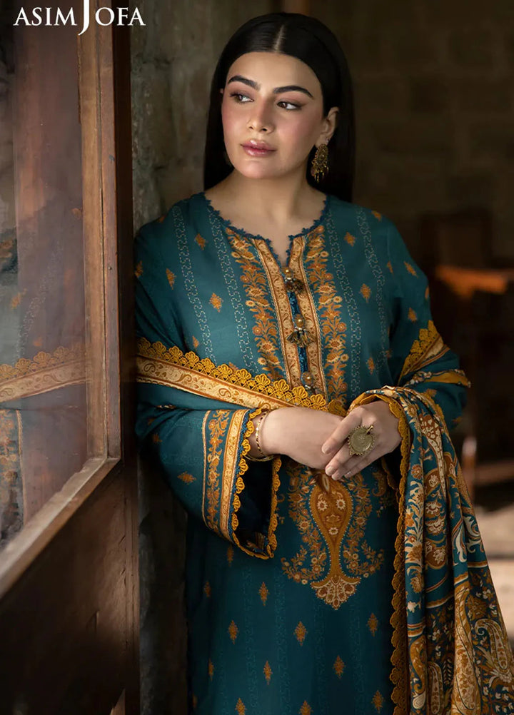 Asim Jofa Printed Viscose Suits Unstitched 3 Piece AJ24UW AJUW-66 - Winter Collection