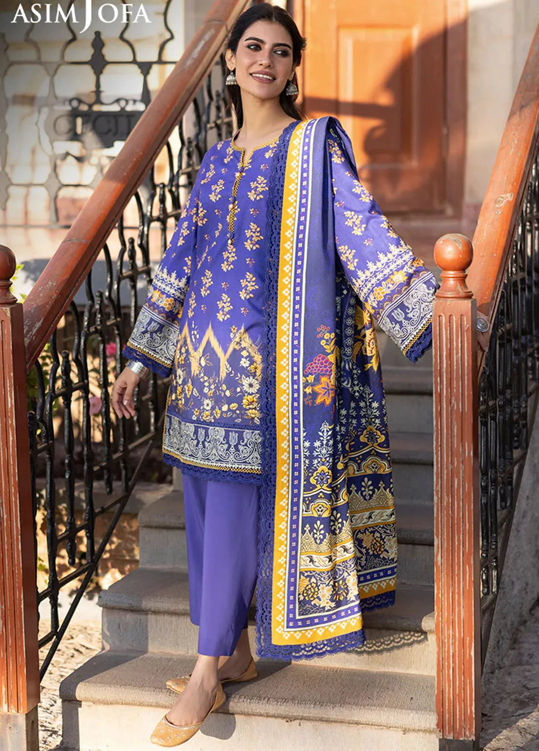 Asim Jofa Printed Viscose Suits Unstitched 3 Piece AJ24UW AJUW-68 - Winter Collection