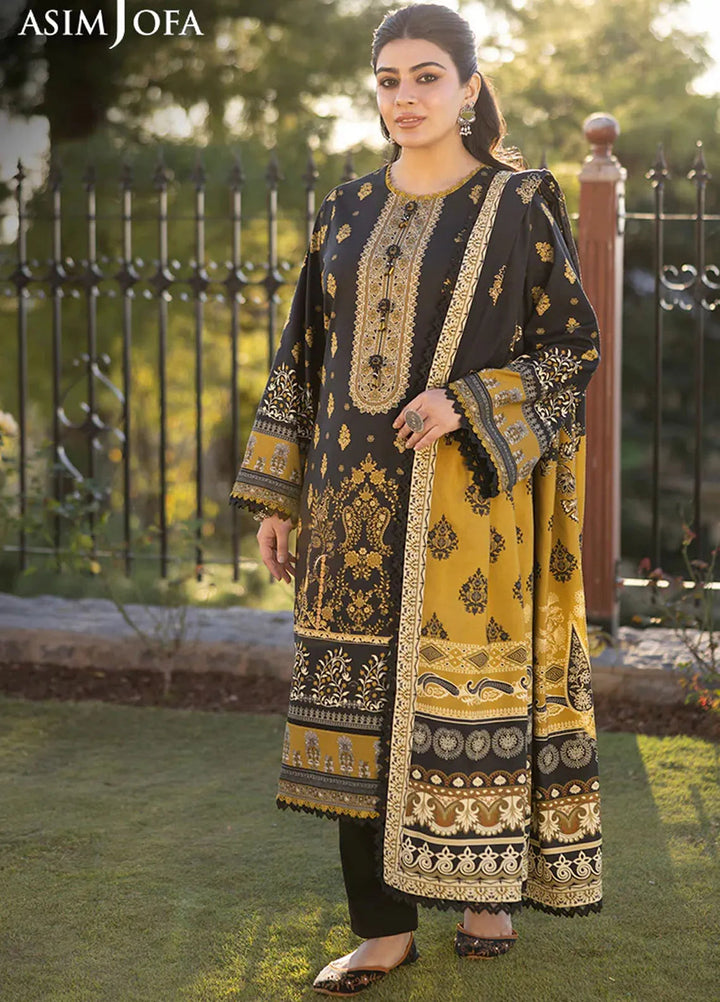 Asim Jofa Printed Viscose Suits Unstitched 3 Piece AJ24UW AJUW-69 - Winter Collection