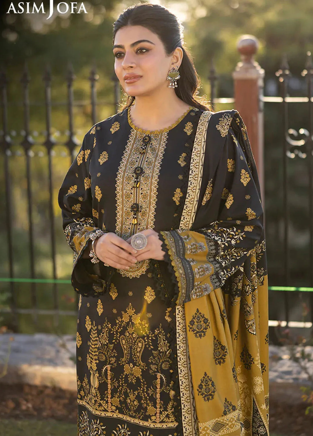 Asim Jofa Printed Viscose Suits Unstitched 3 Piece AJ24UW AJUW-69 - Winter Collection