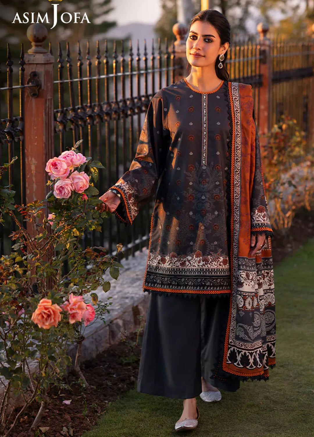 Asim Jofa Printed Viscose Suits Unstitched 3 Piece AJ24UW AJUW-70 - Winter Collection