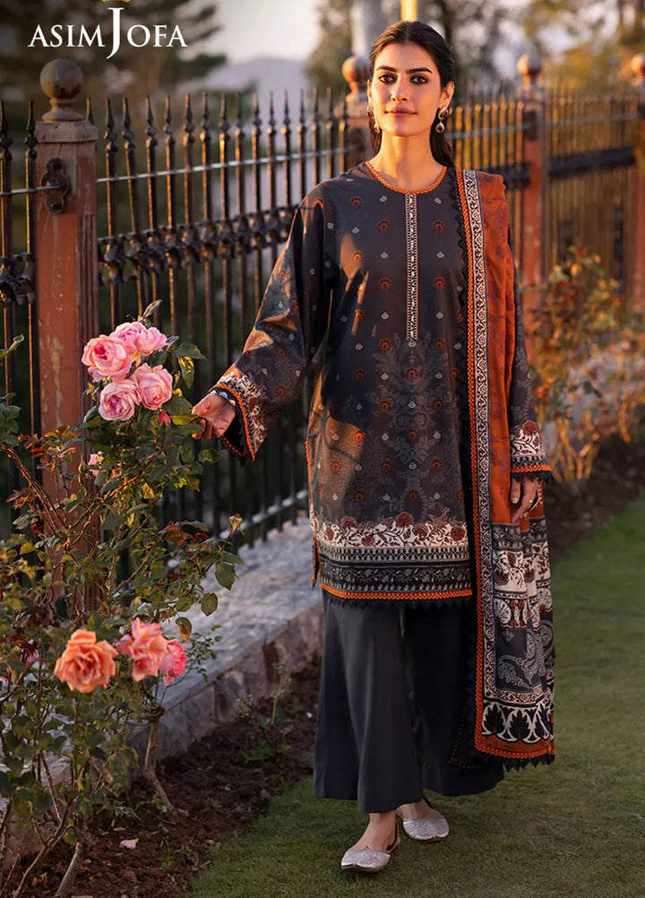 Asim Jofa Printed Viscose Suits Unstitched 3 Piece AJ24UW AJUW-70 - Winter Collection