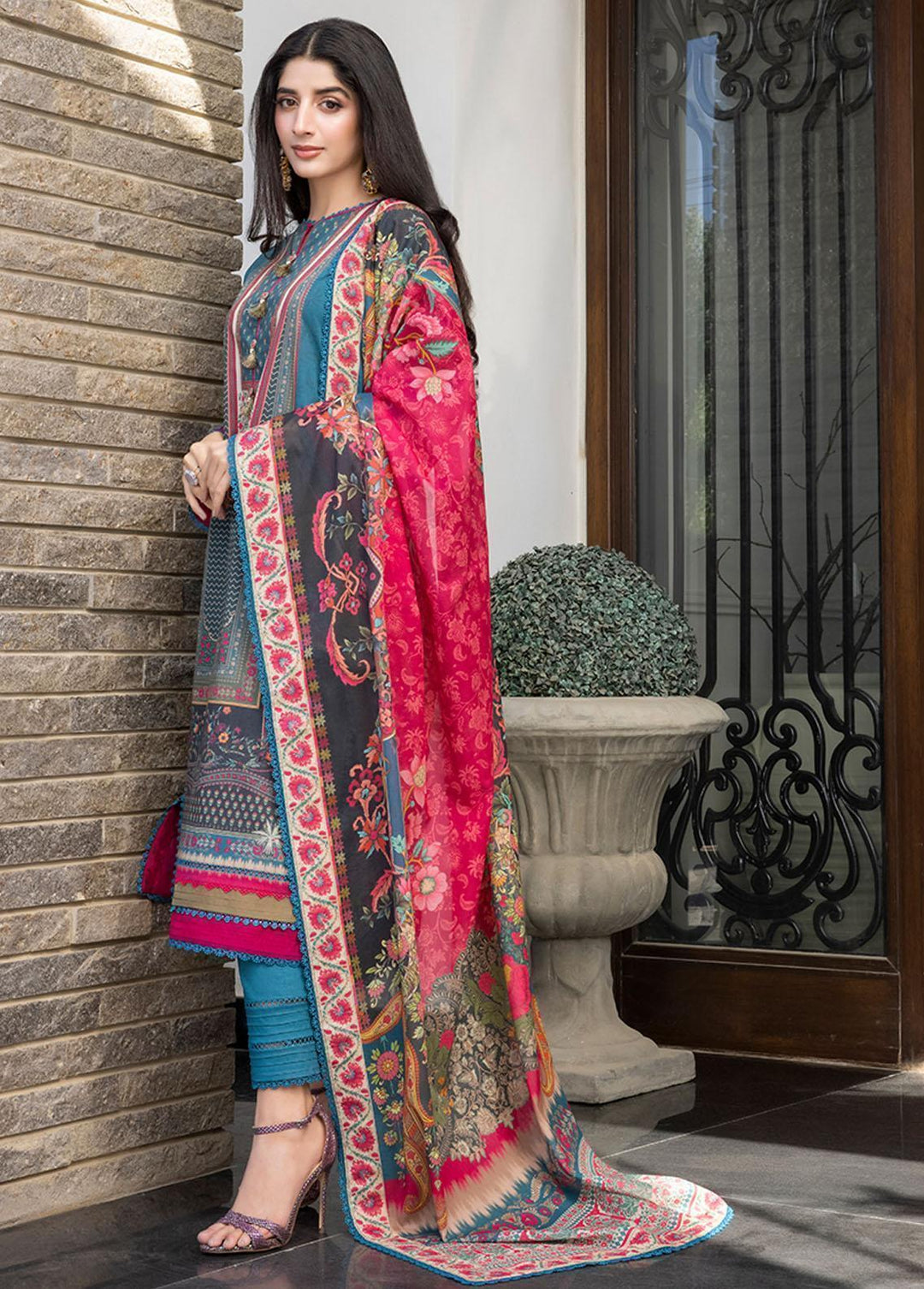 Asim Jofa Printed Lawn Suits Unstitched 2 Piece AJ23P AJS-03 - Summer Collection