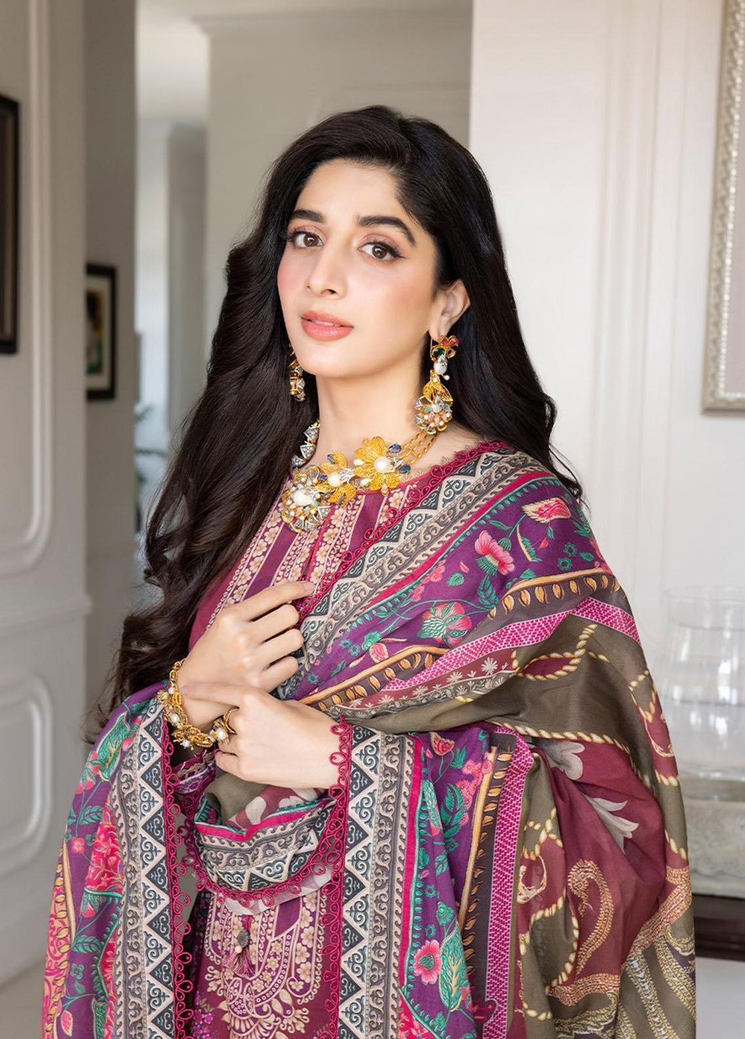 Asim Jofa Printed Lawn Suits Unstitched 3 Piece AJ23P AJS-04 - Summer Collection