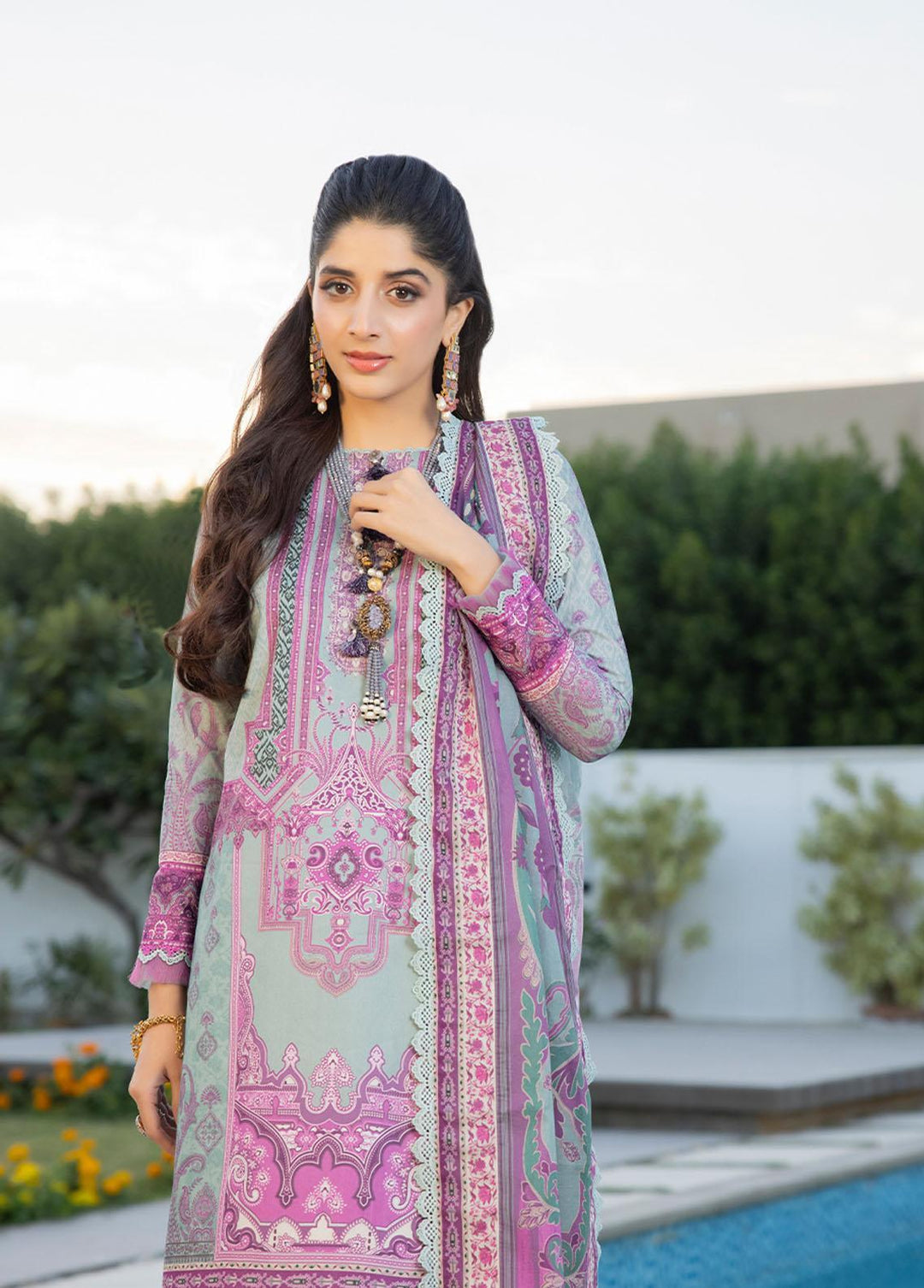 Asim Jofa Printed Lawn Suits Unstitched 3 Piece AJ23P AJS-06 - Summer Collection
