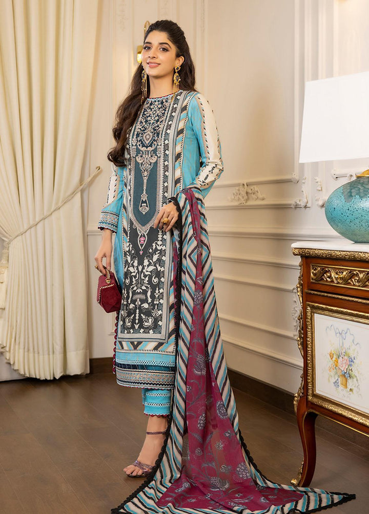 Asim Jofa Embroidered Lawn Suits Unstitched 3 Piece AJ23P AJS-09 - Summer Collection