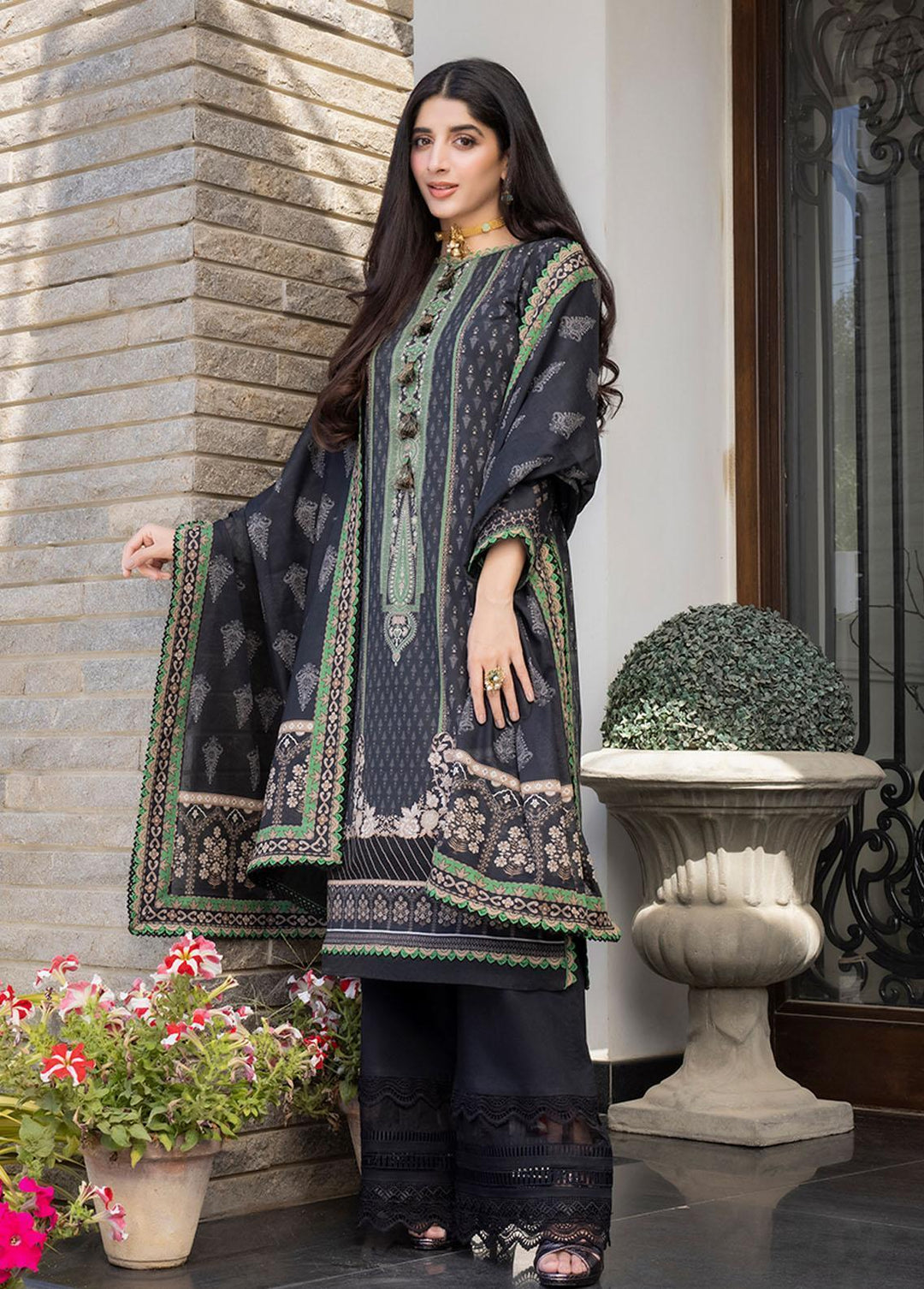 Asim Jofa Printed Lawn Suits Unstitched 3 Piece AJ23P AJS-10 - Summer Collection
