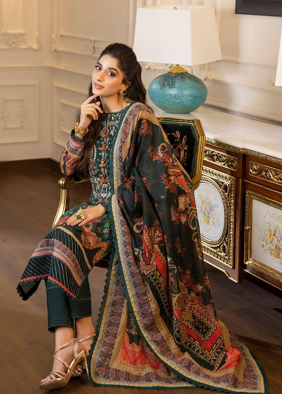 Asim Jofa Embroidered Lawn Suits Unstitched 2 Piece AJ23P AJS-11 - Summer Collection