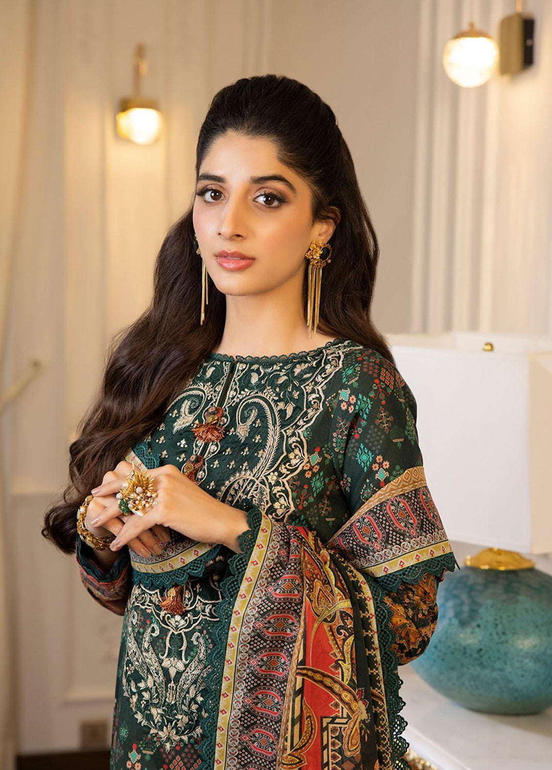 Asim Jofa Embroidered Lawn Suits Unstitched 2 Piece AJ23P AJS-11 - Summer Collection