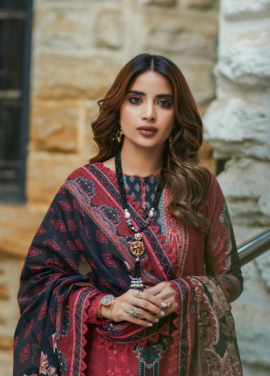 Asim Jofa Embroidered Lawn Suits Unstitched 2 Piece AJ23P AJS-12 - Summer Collection