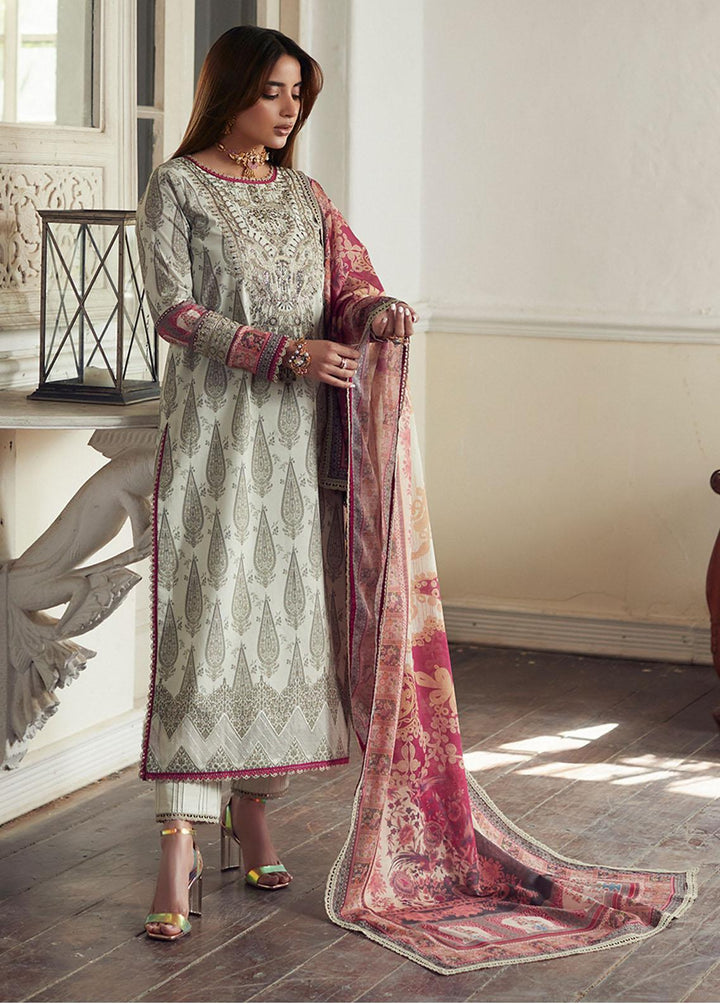 Asim Jofa Printed Lawn Suits Unstitched 2 Piece AJ23P AJS-13 - Summer Collection