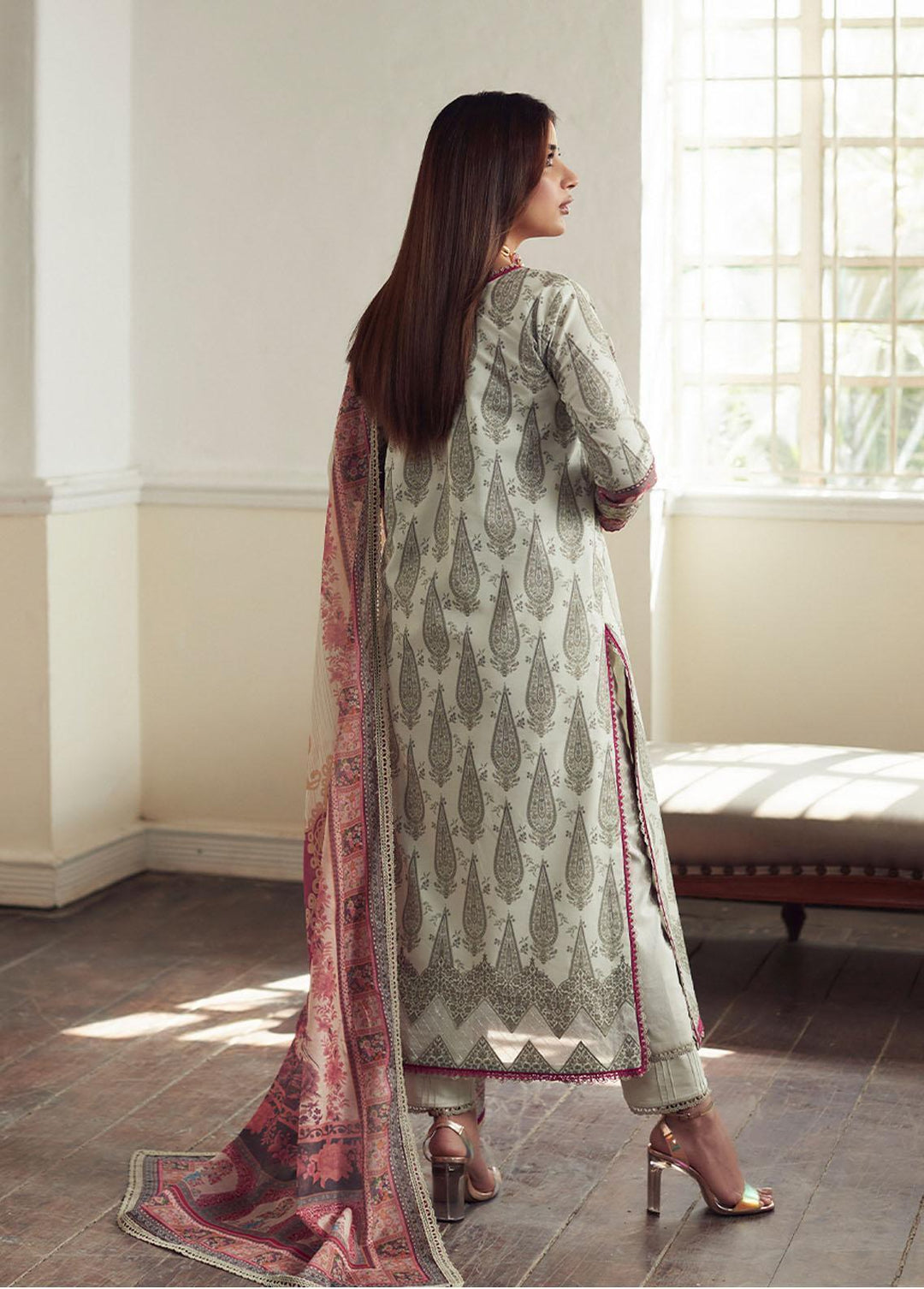 Asim Jofa Printed Lawn Suits Unstitched 2 Piece AJ23P AJS-13 - Summer Collection