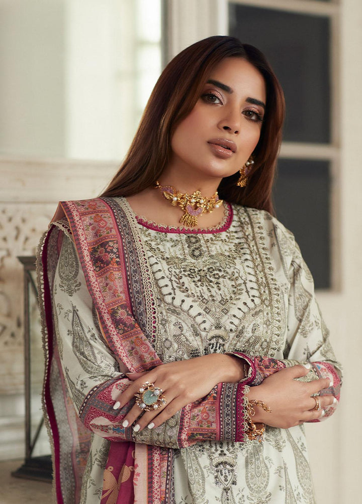 Asim Jofa Printed Lawn Suits Unstitched 2 Piece AJ23P AJS-13 - Summer Collection