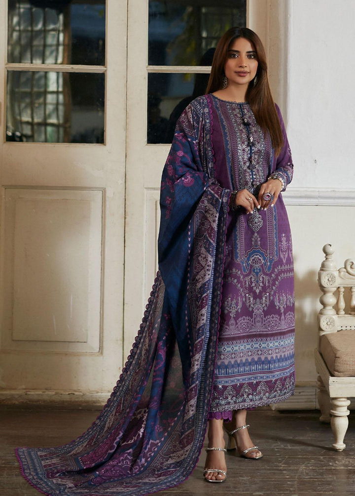 Asim Jofa Embroidered Lawn Suits Unstitched 2 Piece AJ23P AJS-14 - Summer Collection