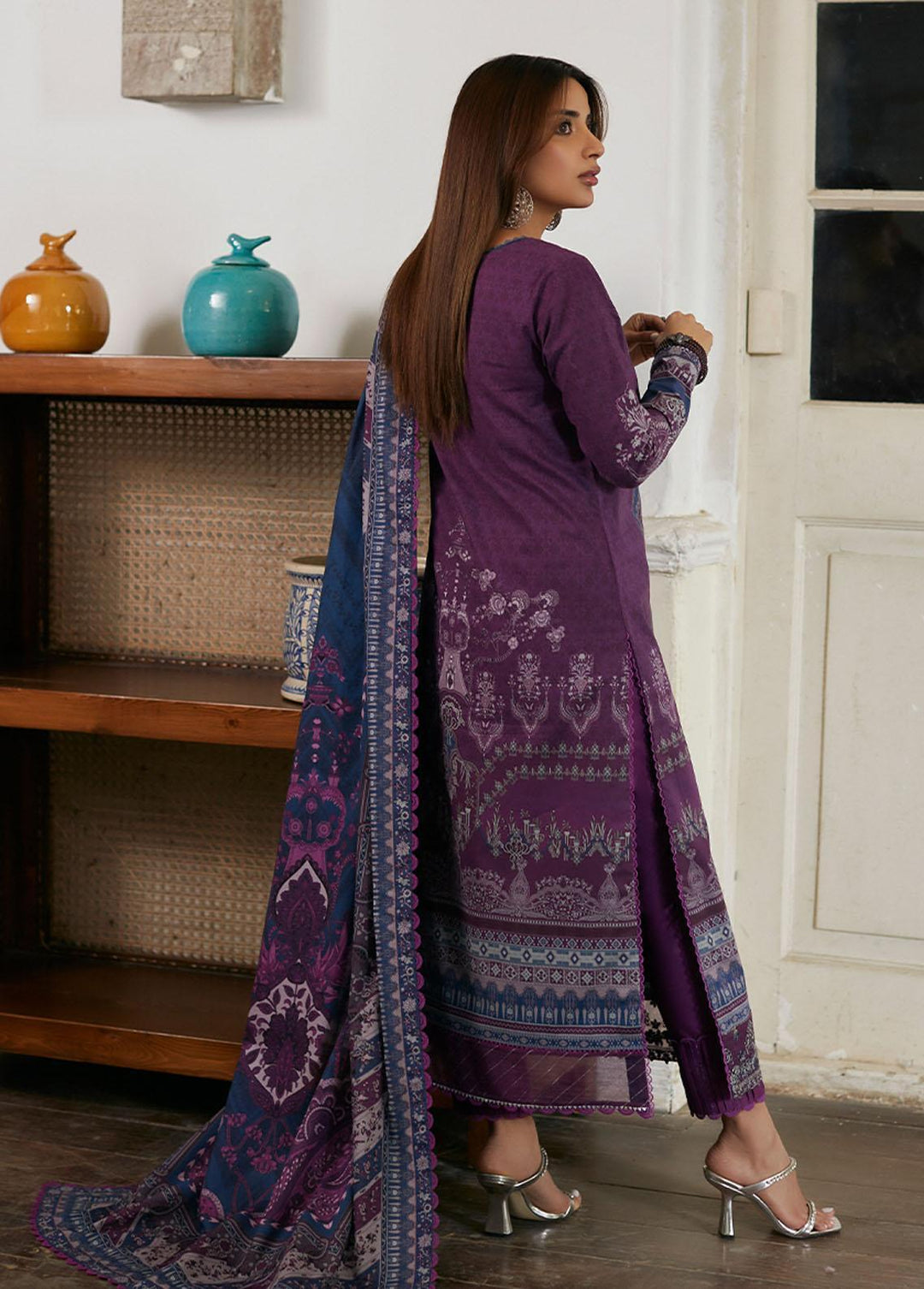 Asim Jofa Embroidered Lawn Suits Unstitched 2 Piece AJ23P AJS-14 - Summer Collection