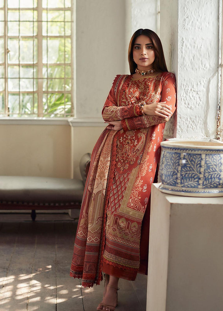 Asim Jofa Embroidered Lawn Suits Unstitched 2 Piece AJ23P AJS-15 - Summer Collection