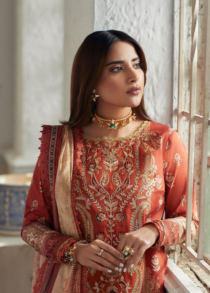 Asim Jofa Embroidered Lawn Suits Unstitched 2 Piece AJ23P AJS-15 - Summer Collection