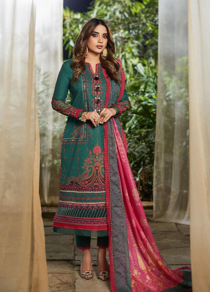 Asim Jofa Printed Lawn Suits Unstitched 2 Piece AJ23P AJS-16 - Summer Collection