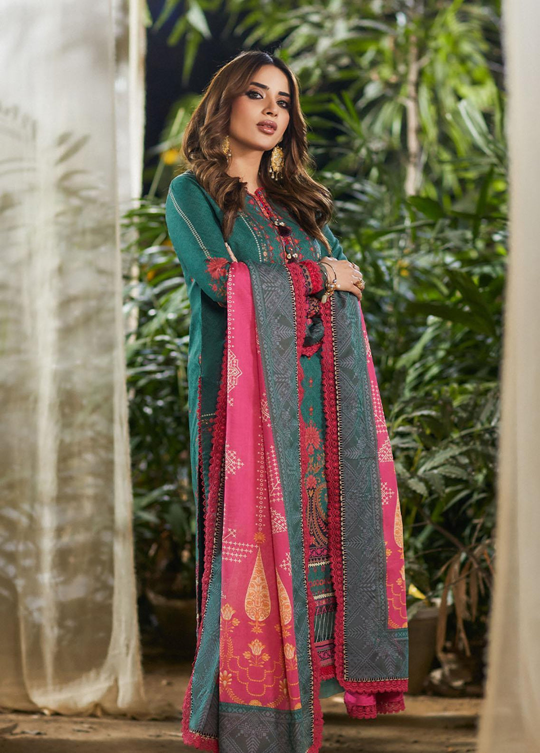 Asim Jofa Printed Lawn Suits Unstitched 2 Piece AJ23P AJS-16 - Summer Collection