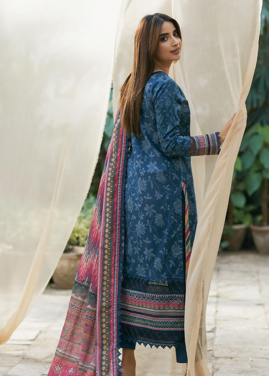 Asim Jofa Embroidered Lawn Suits Unstitched 2 Piece AJ23P AJS-20 - Summer Collection
