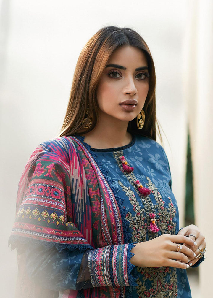 Asim Jofa Embroidered Lawn Suits Unstitched 2 Piece AJ23P AJS-20 - Summer Collection