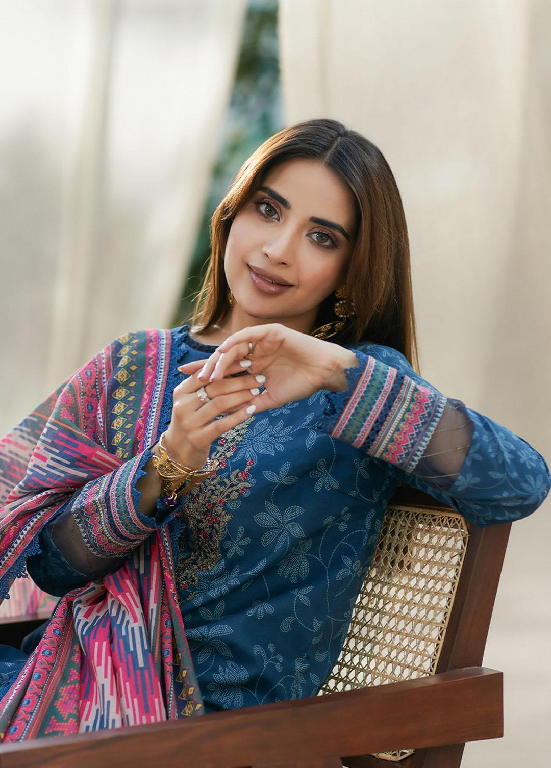 Asim Jofa Embroidered Lawn Suits Unstitched 2 Piece AJ23P AJS-20 - Summer Collection