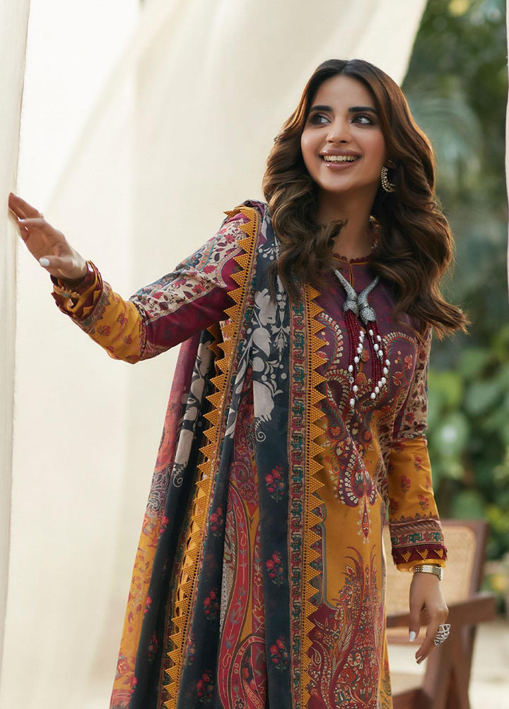 Asim Jofa Printed Lawn Suits Unstitched 3 Piece AJ23P AJS-21 - Summer Collection