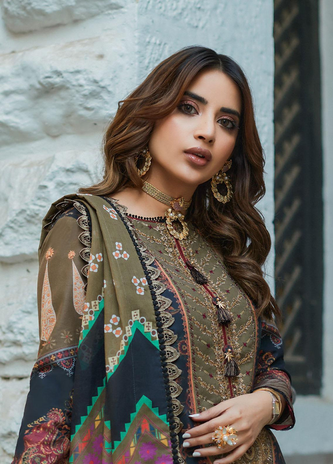 Asim Jofa Embroidered Lawn Suits Unstitched 2 Piece AJ23P AJS-22 - Summer Collection