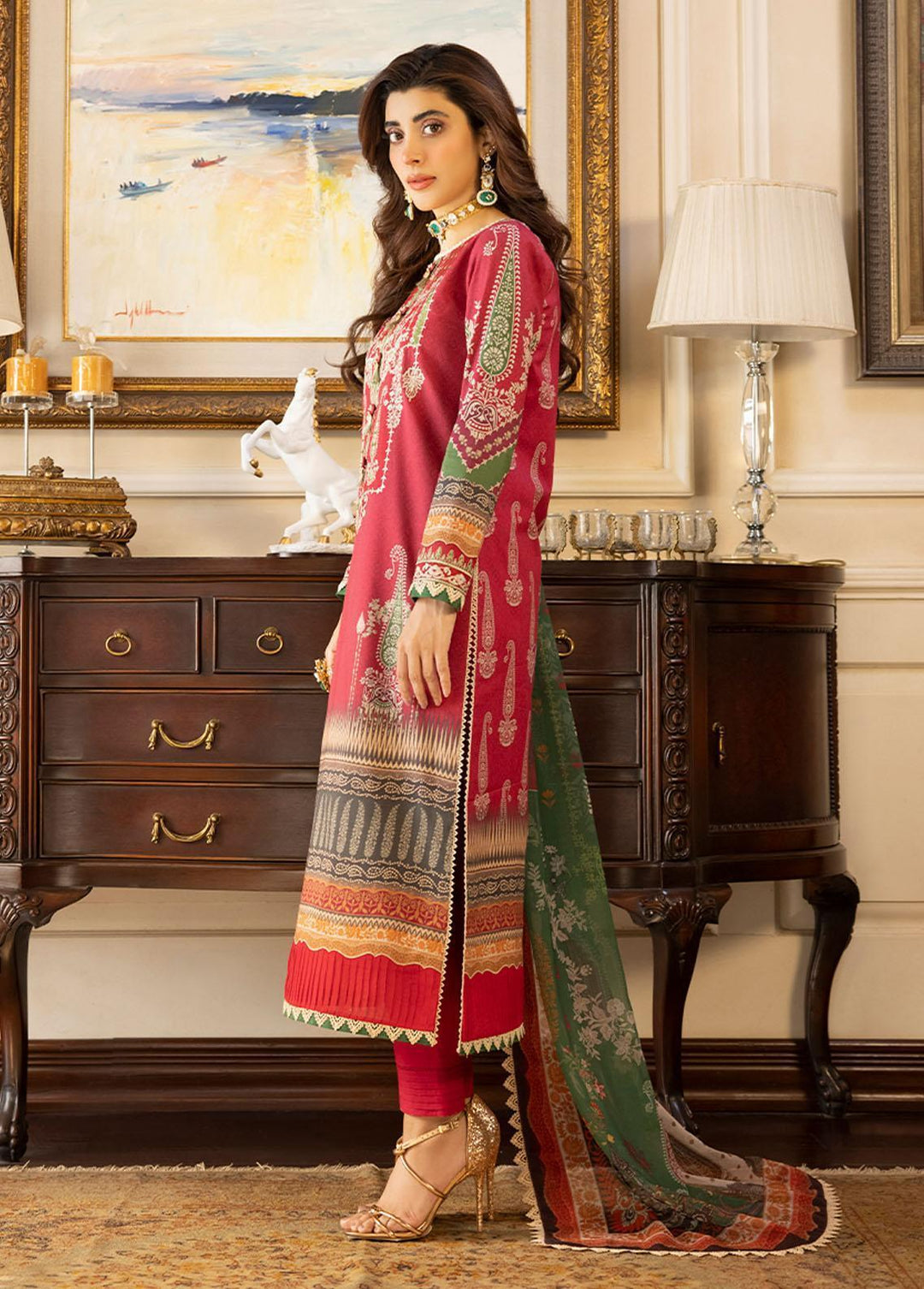 Asim Jofa Embroidered Lawn Suits Unstitched 3 Piece AJ23P AJS-26 - Summer Collection