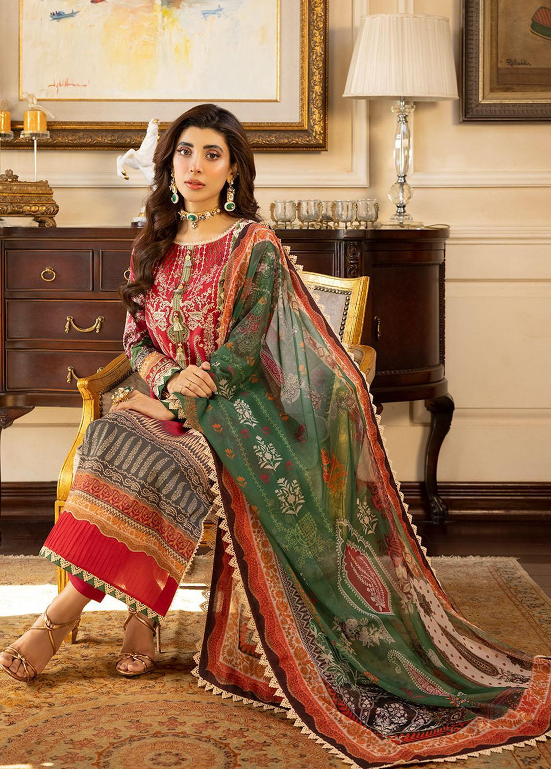 Asim Jofa Embroidered Lawn Suits Unstitched 3 Piece AJ23P AJS-26 - Summer Collection