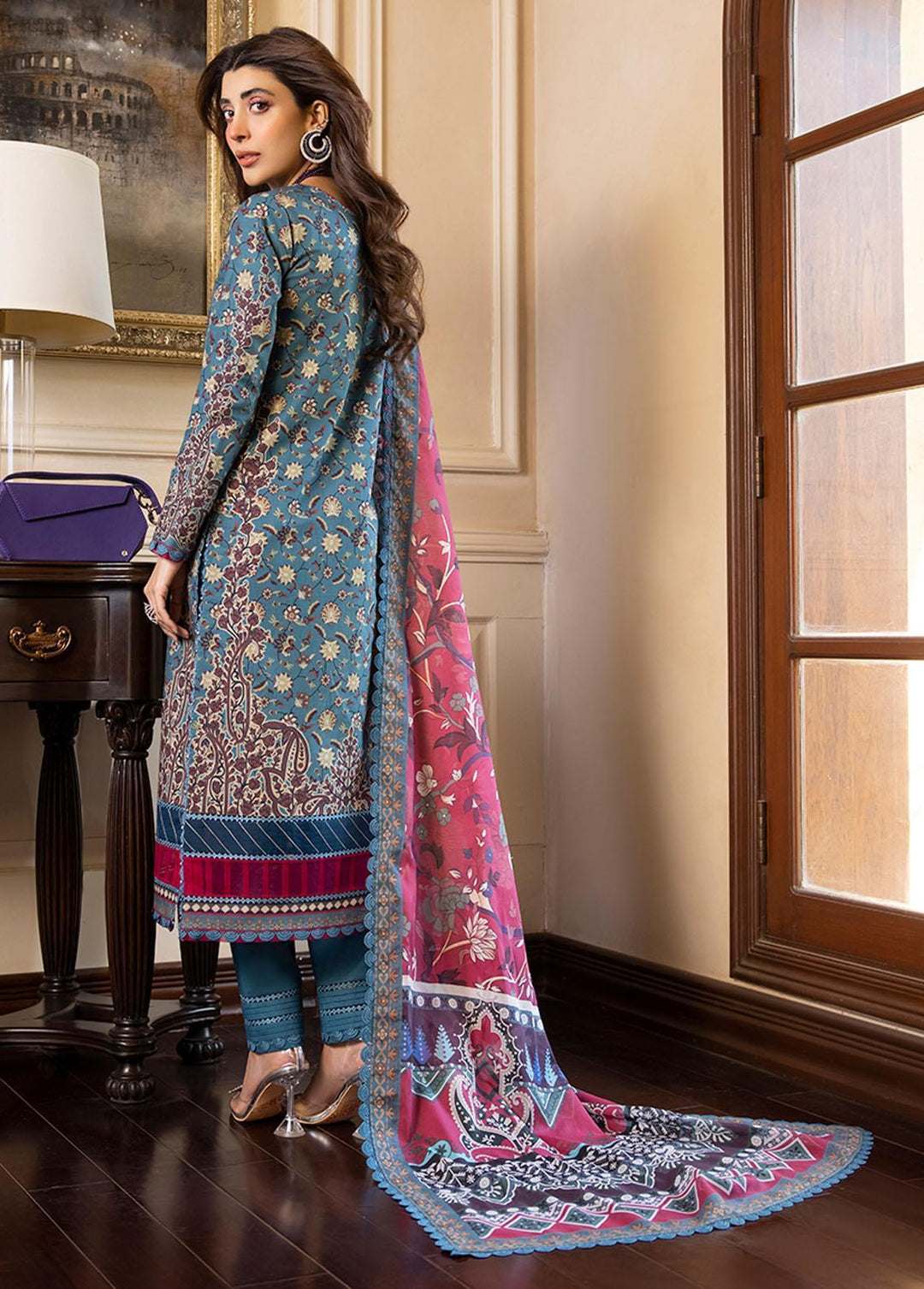 Asim Jofa Printed Lawn Suits Unstitched 2 Piece AJ23P AJS-27 - Summer Collection