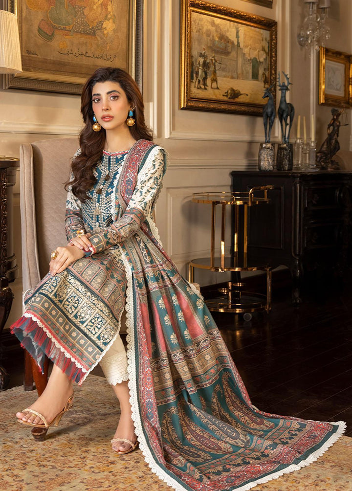 Asim Jofa Embroidered Lawn Suits Unstitched 2 Piece AJ23P AJS-29 - Summer Collection