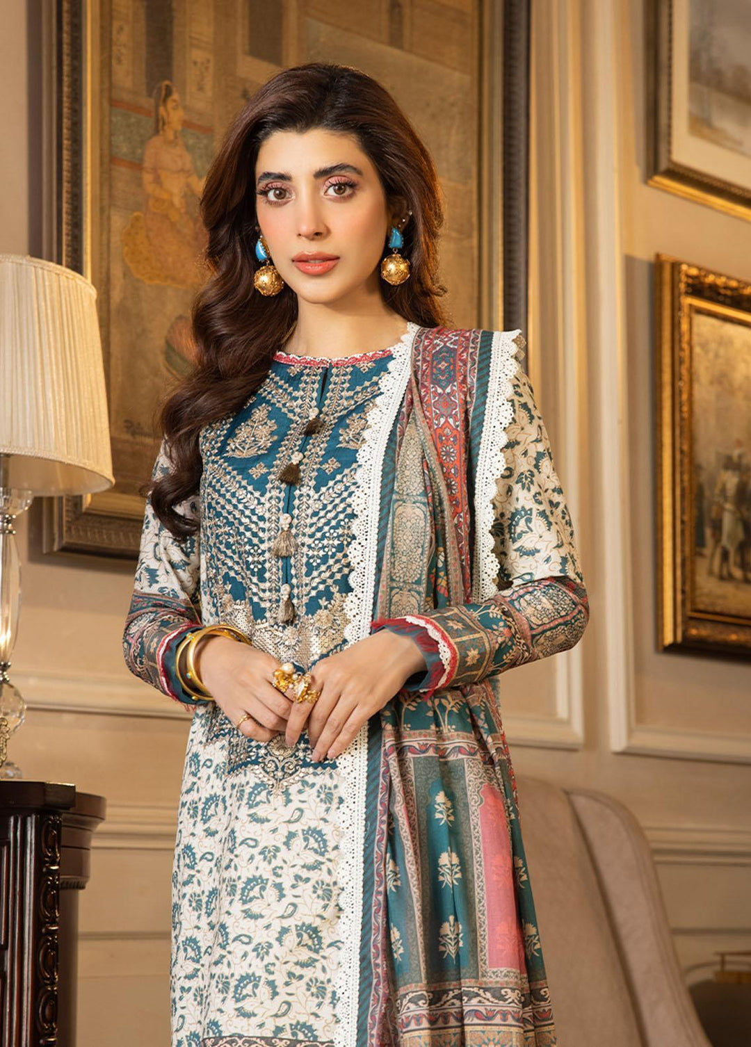 Asim Jofa Embroidered Lawn Suits Unstitched 2 Piece AJ23P AJS-29 - Summer Collection