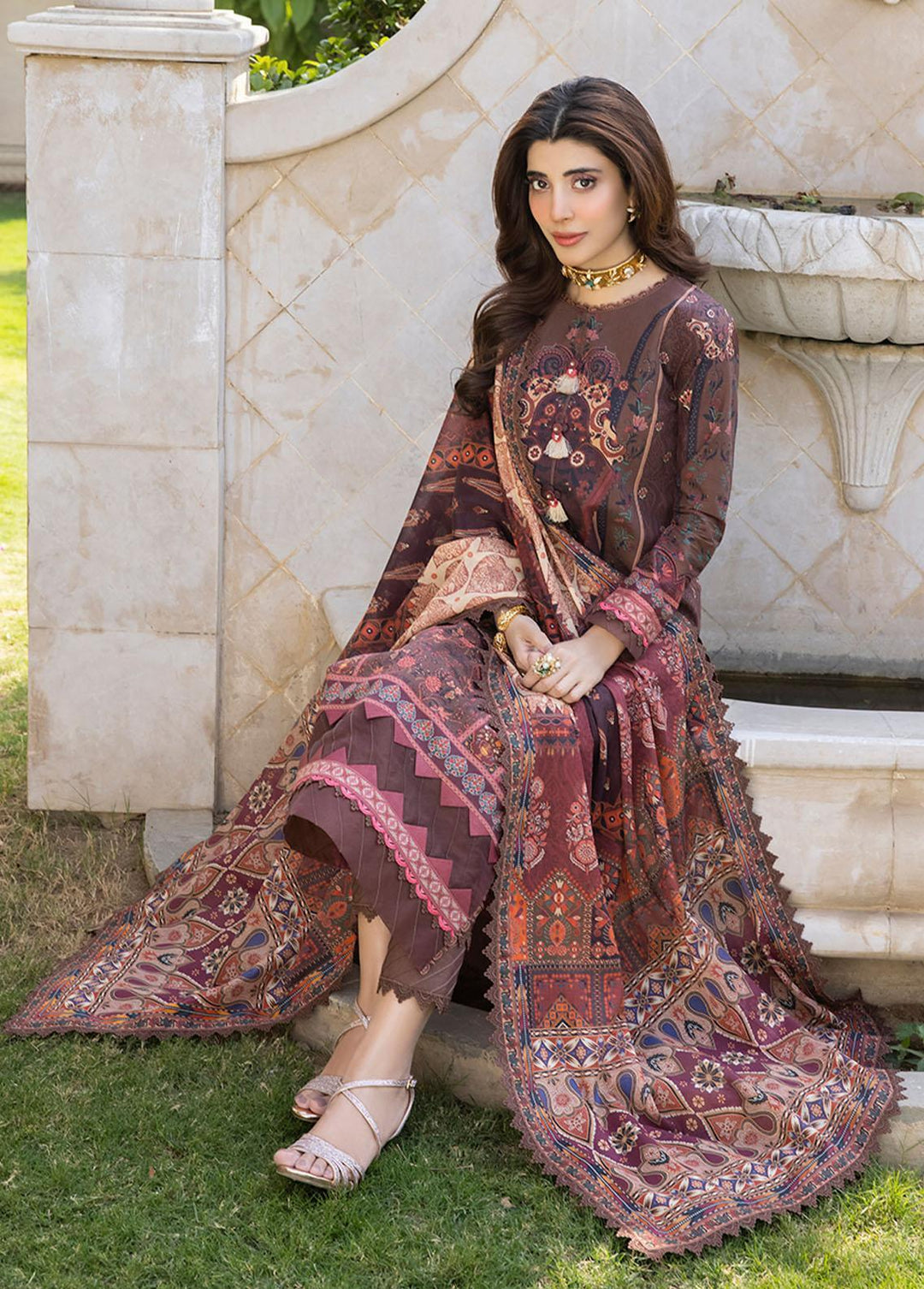 Asim Jofa Printed Lawn Suits Unstitched 3 Piece AJ23P AJS-30 - Summer Collection