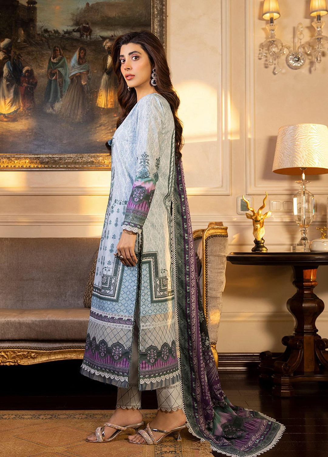Asim Jofa Embroidered Lawn Suits Unstitched 2 Piece AJ23P AJS-32 - Summer Collection