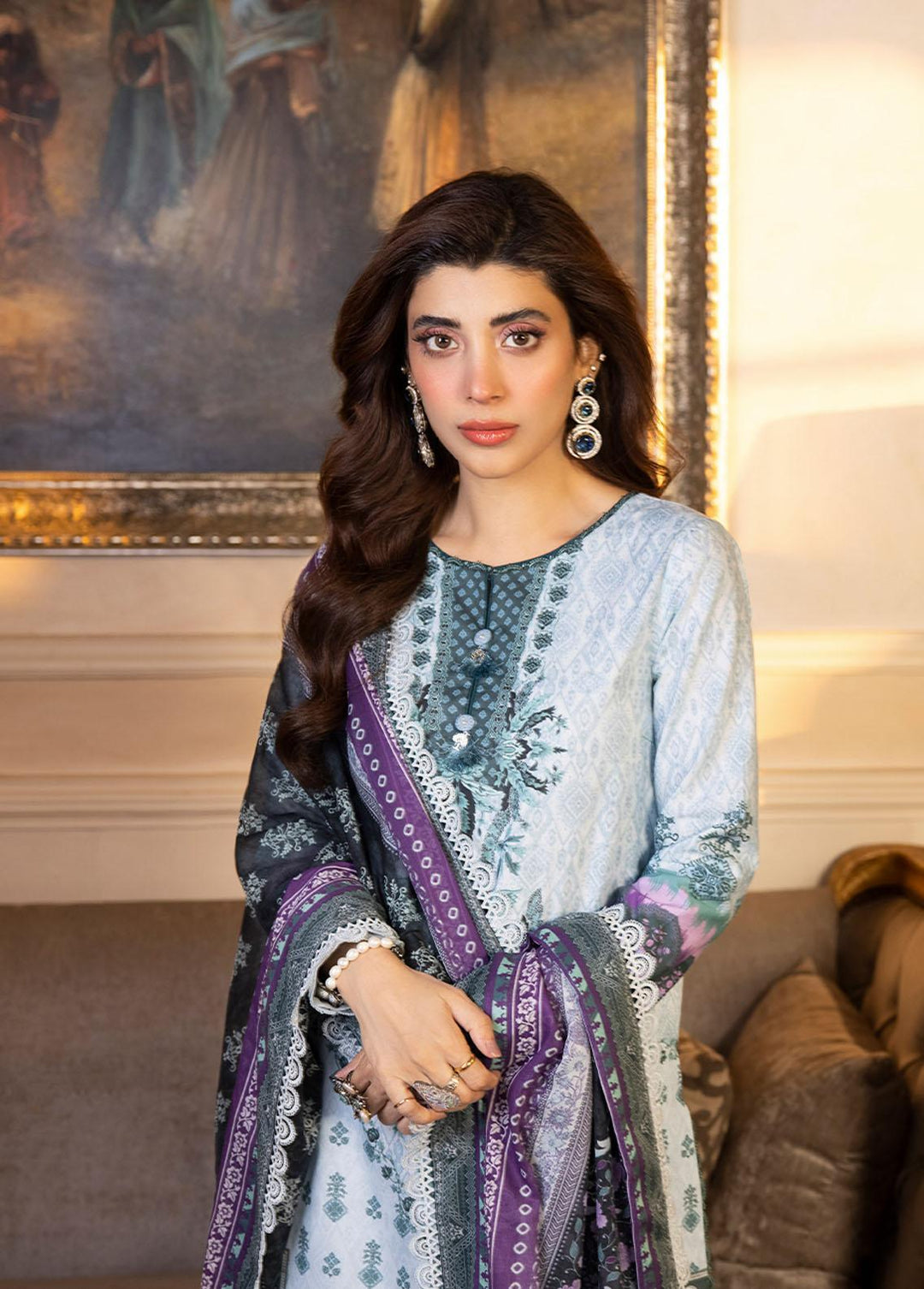 Asim Jofa Embroidered Lawn Suits Unstitched 2 Piece AJ23P AJS-32 - Summer Collection