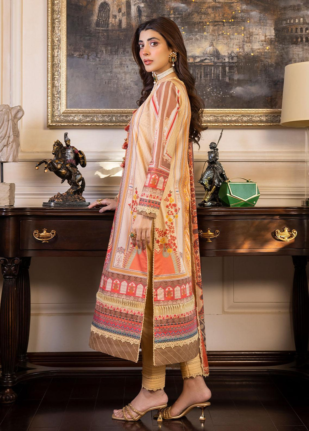 Asim Jofa Printed Lawn Suits Unstitched 2 Piece AJ23P AJS-33 - Summer Collection